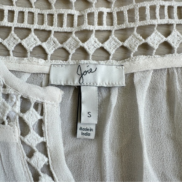 Joie 100% silk White cream Women's Top size small - Picture 3 of 3